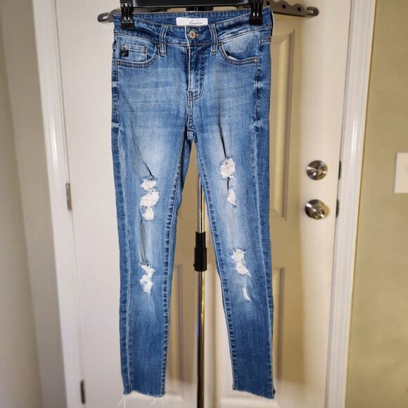 KanCan Florence Mid Rise Super Skinny Jeans Sz 3/25 Distressed Blue KC7103m - Picture 2 of 9